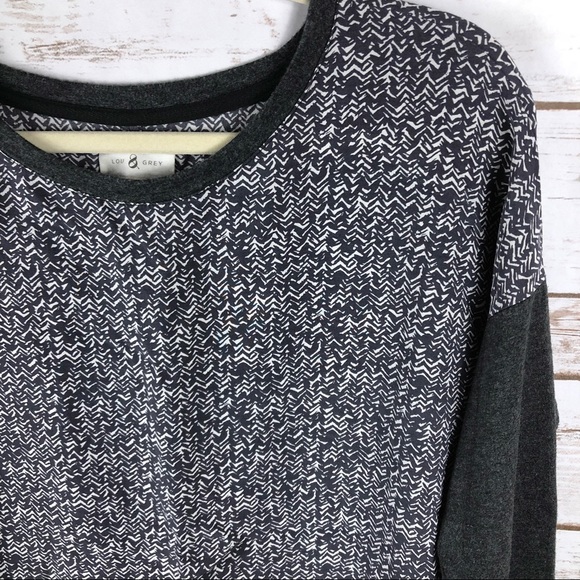 Lou & Grey gray white abstract long sleeve top - Picture 3 of 8